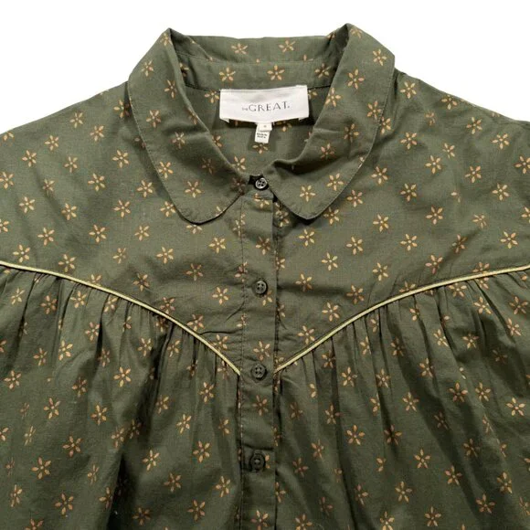 The GREAT. The Westerner Top in Army with Gold Stamp Vanity Size 0 = US X-Small - Picture 5 of 12
